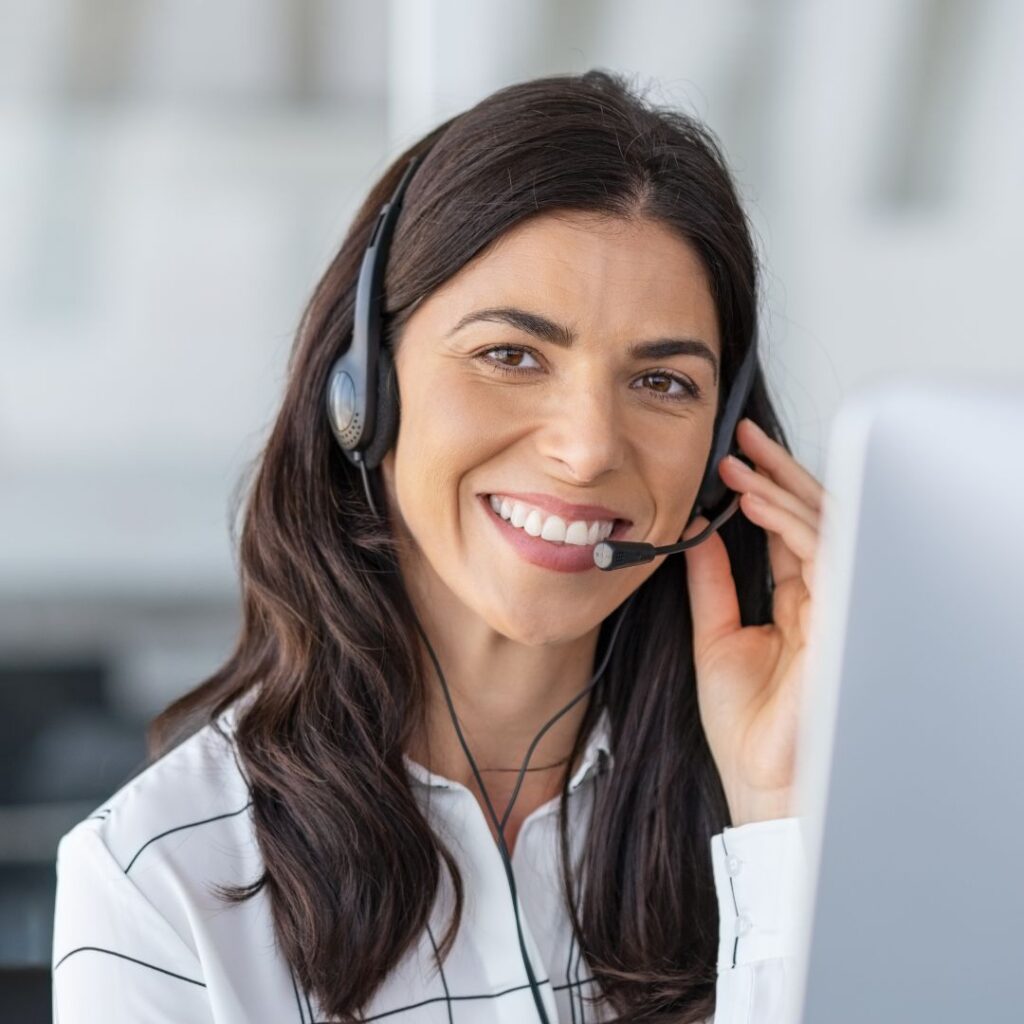 support worker on phone