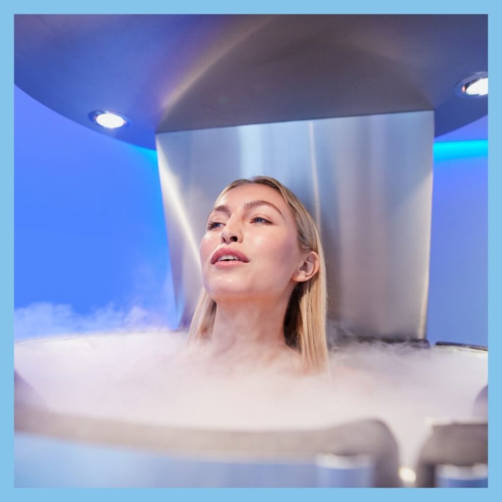 woman in cryotherapy chamber