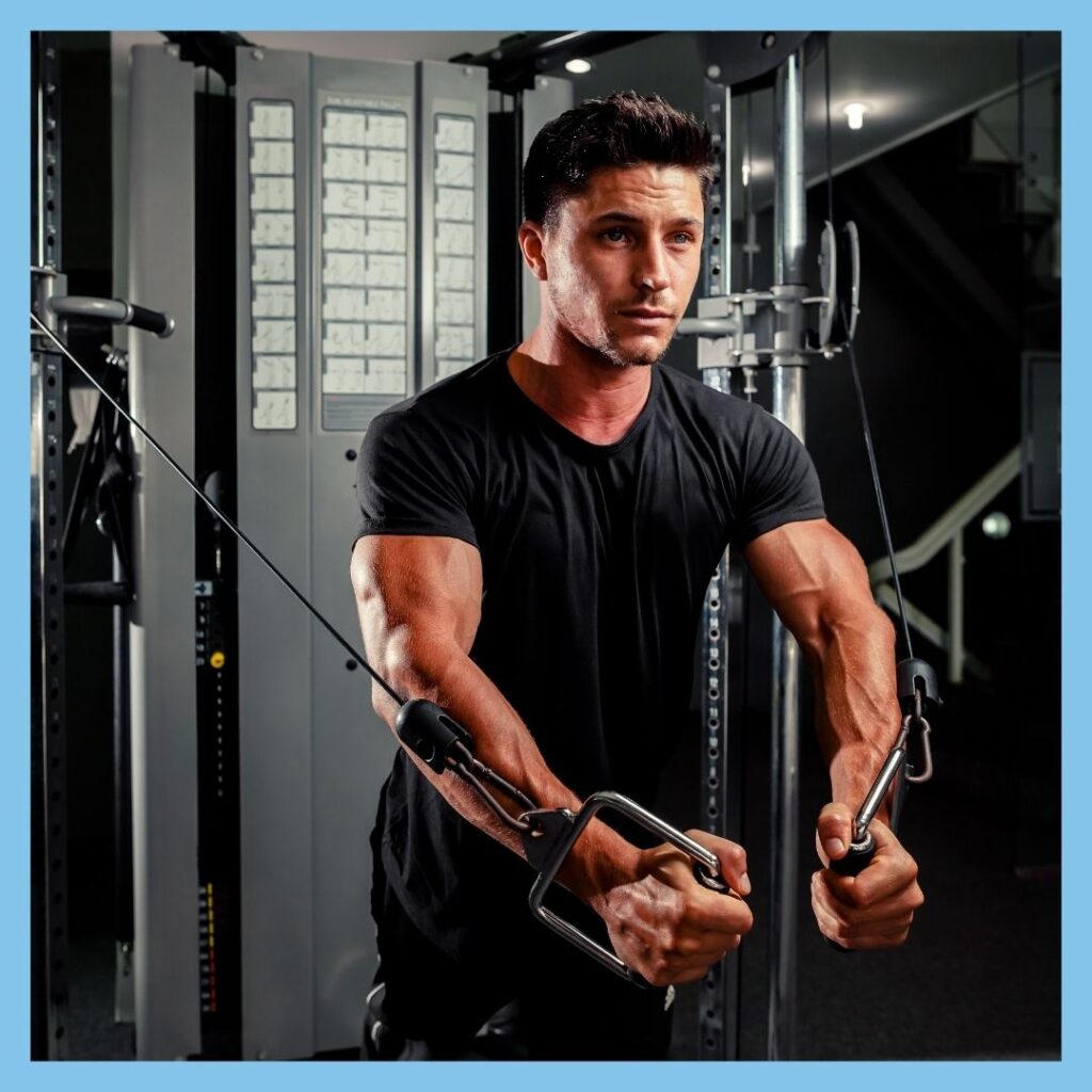 man exercising in gym