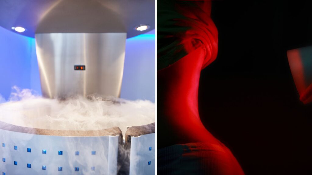 cryotherapy chamber and red light therapy