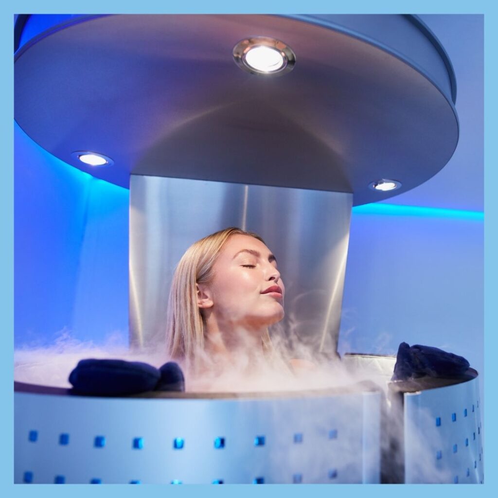 woman in cryotherapy chamber