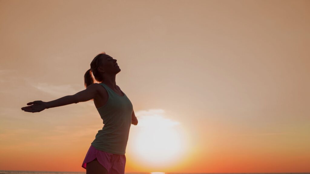 woman basking in sun